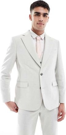 Asos slim suit jacket wool blend in light gray