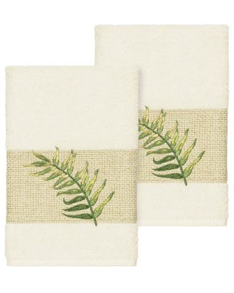Linum Home Textiles Zoe Turkish Cotton 2Pc Embellished Hand Towel Set