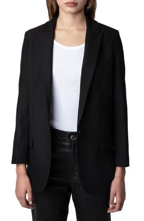 Zadig&Voltaire Viva Rock Strass Blazer in Noir at Nordstrom, Size 10 Us