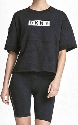 DKNY Relaxed Logo Top In Black