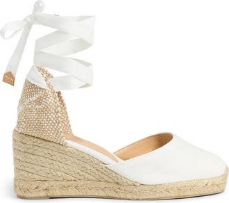 Castaner Carina/6/001 7 cm Wedges - Dames - Sleehakken - Wit - 35 EU - Katoen - Schoenen