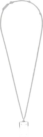 Maison Margiela Rectangular Pendant Necklace with Fine Chain and Polished Finish