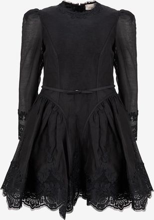 Zimmermann Kurzes Kleid aus Canvasstoff mit Rundhals Hypnotic