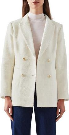 L.k. Bennett Mariner Double Breasted Tweed Blazer in Birch at Nordstrom Rack, Size 6 Us / 10 Uk
