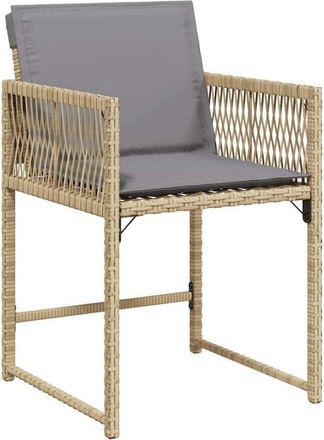 vidaXL Vidaxl - Sillones jardín con cojines 4 uds ratán sintético beige mezcla