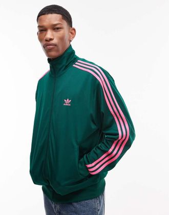adidas Originals Firebird - Giacca sportiva verde e rosa