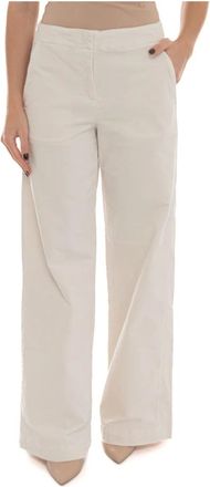 HUGO BOSS Broeken, Dames, Wit, XL, Katoen, C-tahilone Soft trousers