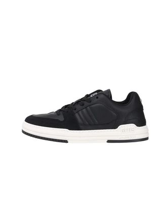 GCDS Black Leather Lace-Up Sneakers