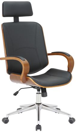 Clp Silla de oficina giratoria regulable en Simil cuero Nogal/negro