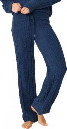 PJ Salvage Midnight Cozy Cable Pants In Midnight Navy