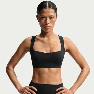 Nike Womens SKIMS Studio Stretch Square Neck Bra in Black | IR8677-054