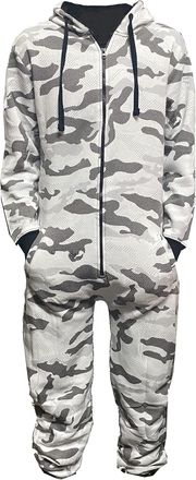 Generic Onesie Mens Ladies unisex jumpsuit CAMO camouflage bodysuit onesie one piece all in one Size S - XL (as8, alpha, s, regular, regular, White Camouflage