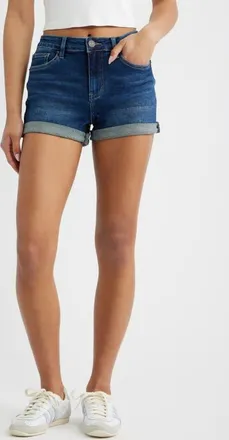 YMI Cuffed Hem Denim Shorts in Dark Blue at Nordstrom, Size 13