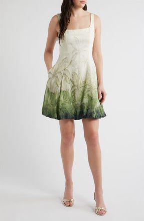 Julia Jordan Tropical Print Minidress in Ivory Multi at Nordstrom, Size 14