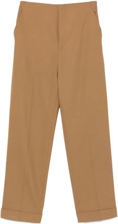 Alberta Ferretti Pantalone - Dames - Straight fit broeken - Bruin - XL - Broeken