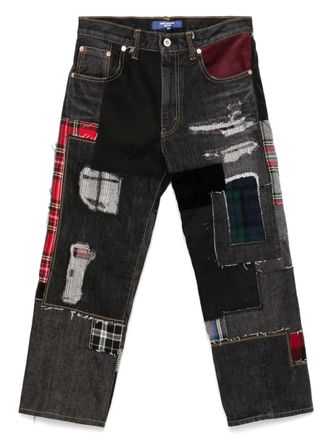 Junya Watanabe patchwork cropped jeans - Black