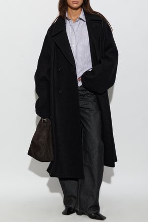 Christophe Lemaire Double-breasted Wool Coat, Womens, Black