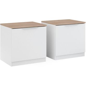 Vicco Mesilla De Noche Betti, Blanco, 50 X 50 Cm Lote De 2, Vicco