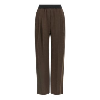 Loulou Studio Wide Trousers, female, Brown, M, Niro Trousers
