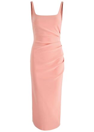 Bec&bridge Karina Tuck Ruched Midi Dress - Peach - 12 (UK12 / M)