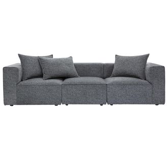Miliboo Sof&aacute; Modular De 4 Plazas En Tela Gris Oscuro Kerry