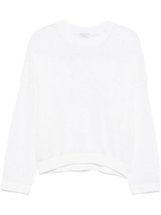 Brunello Cucinelli White Crewneck Sweater