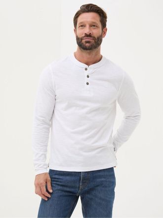 Fat Face FatFace Henley White Long Sleeve Woodside Slub