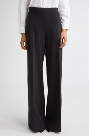 Carolina Herrera Diane High Waist Wide Leg Pants in Black at Nordstrom, Size 14