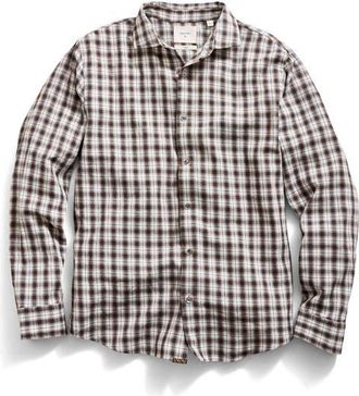 Billy Reid Hutcheson Plaid Cotton Button-Up Shirt in Brown Multi at Nordstrom, Size Xx-Large