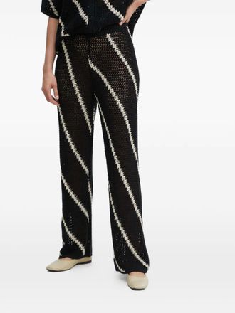 Sams&oslash;e & Sams&oslash;e striped knitted trousers - Zwart