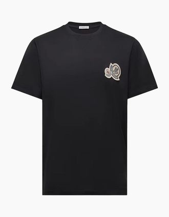 Moncler Mens Double Logo T-Shirt Black - Size: 38