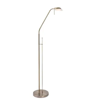 Netlighting Madrid LED Reading Floor Lamp Antique Brass in Gold