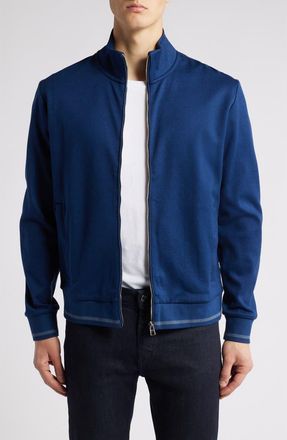 BOSS Shepherd Full Zip Sweatshirt in Dark Blue at Nordstrom, Size Small