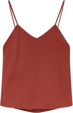 Max Mara Silk Canvas Top - Dames - Tops zonder mouwen - Oranje - S - Tops