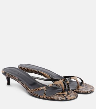 Khaite Mila 35 snake-effect leather mules