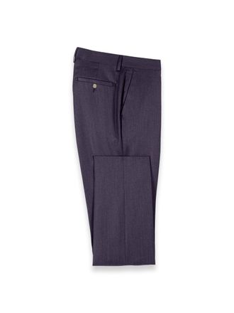 Paul Fredrick Wool Flannel Solid Flat Front Pants