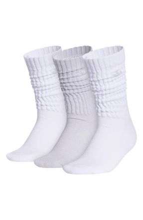 adidas Gender Inclusive Originals Scrunch Crew Socks in White/Grey/Clear Onix Grey at Nordstrom, Size Medium