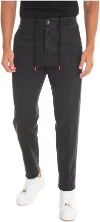 Kiton Jogger Broek - Heren - Slim Fit Broeken - Zwart - W33 - Katoen - Broeken
