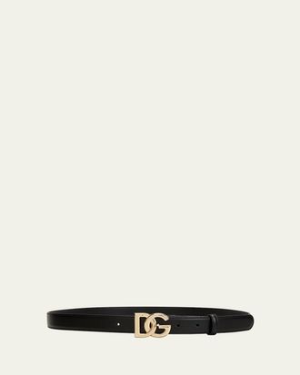 Dolce & Gabbana Interlocking DG Logo Leather Belt