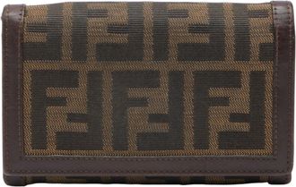 Fendi Beige Brown Canvas Leather Wallet (Bi-Fold) (Pre-Owned)