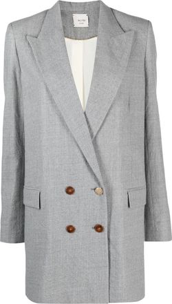 Alysi double-breasted virgin wool coat - women - Virgin Wool/Cotton/Polyester - 38 - Grey