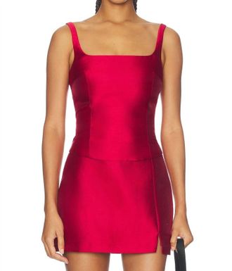 Amanda Uprichard Jacksonville Tank Top In Scarlet