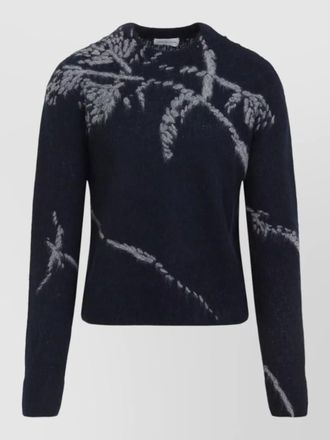 Dries Van Noten wool blend textured knit round neck sweater