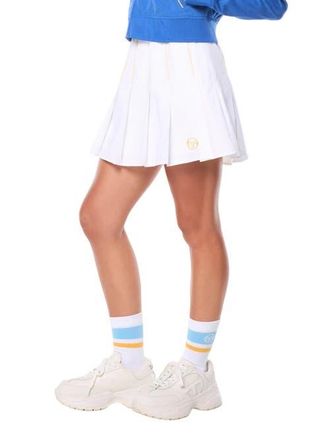 Sergio Tacchini Via Pleated Skirt in Brilliant White at Nordstrom, Size Xx-Large