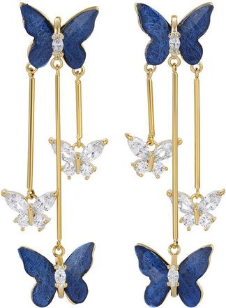 Eyecandy LA Eye Candy La Luisa Butterfly Dangle Cz Drop Earrings