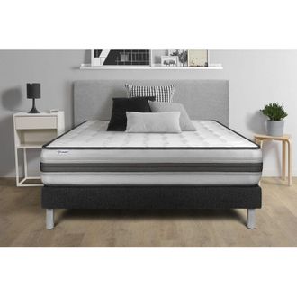 VITALIT Somier Negro + Colch&oacute;n Con Muelles Y Viscoel&aacute;stica 130 X 200