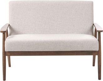 Beliani Sofa 2 Seater ESRUM Fabric Dark Brown/ Beige