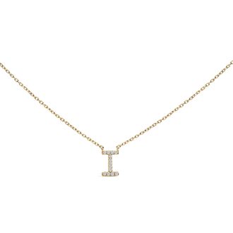 House of Brilliance 10K Gold Diamond Accent A-Z Block Initial Pendant Necklace