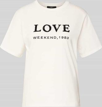 Max Mara Slim Fit T-Shirt aus reiner Baumwolle Modell DAGILE in Weiss, Größe XL