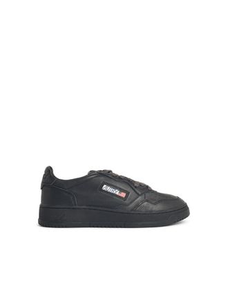 Autry Medialist Black Leather Sneakers